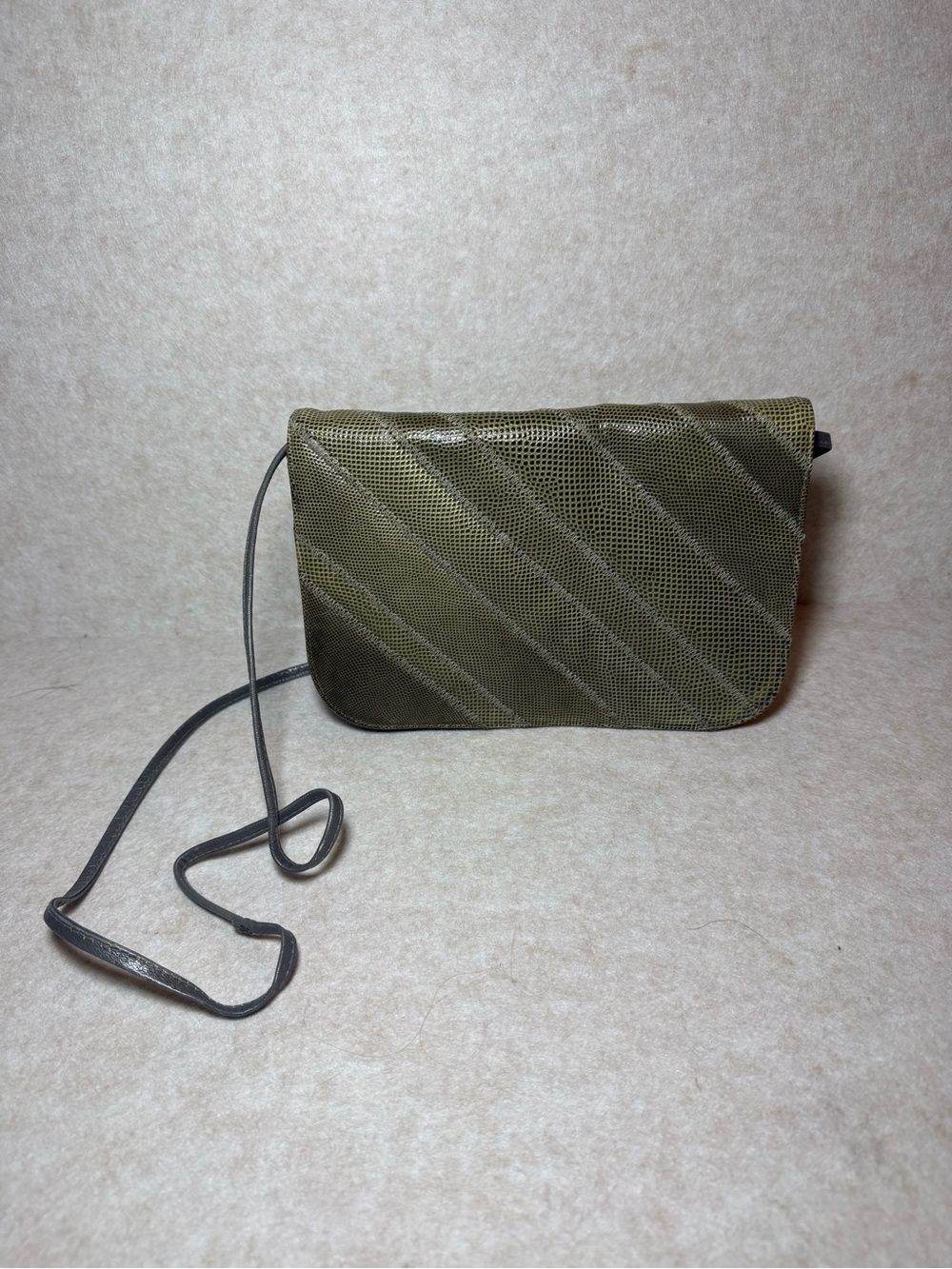 Bags by Varon Vintage Green Snakeskin Leather Envelope Clutch Shoulder Bag